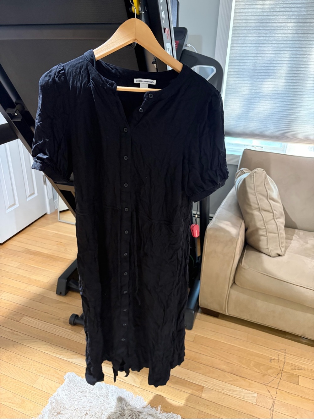 Amazon Essentials Black Button-Front Dress